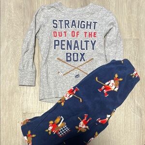 4/$20 Kids Hockey Pajamas - Gray and Blue
